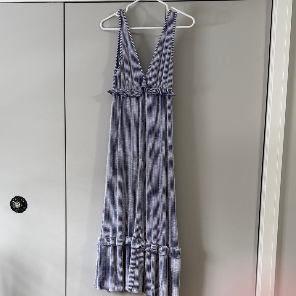 Caution To The Wind Blue and White Striped Dress